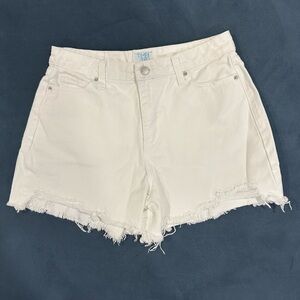 White Denim Shorts Distressed 100% Cotton High Rise Americana Labor Day Summer 4